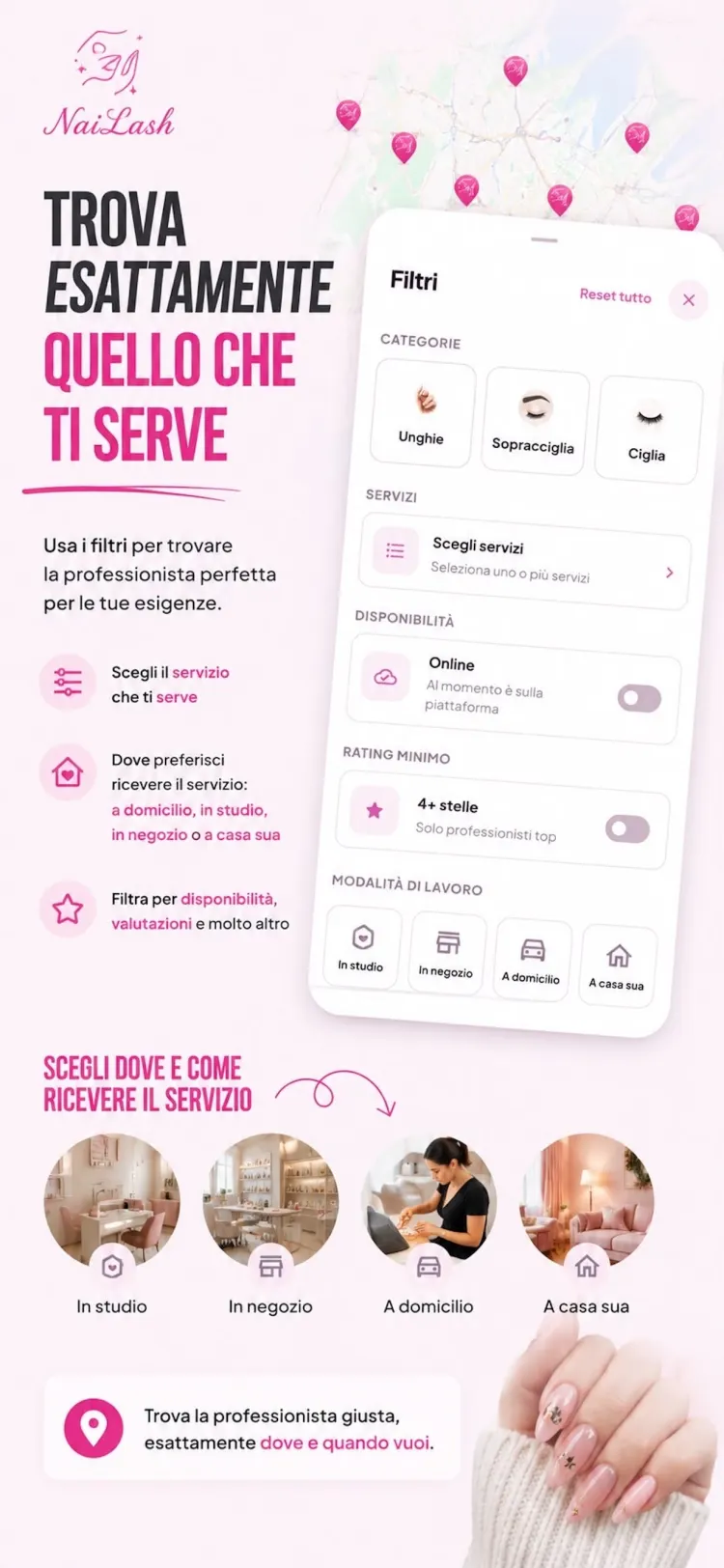 NaiLash: filtri per trovare esattamente il servizio che ti serve